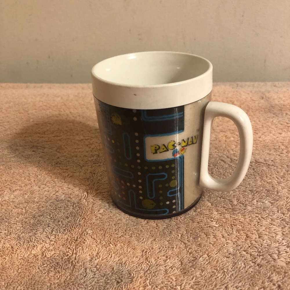 Vintage 1980 Bally Midway Thermo Serve Pac-Man White Plastic Cup